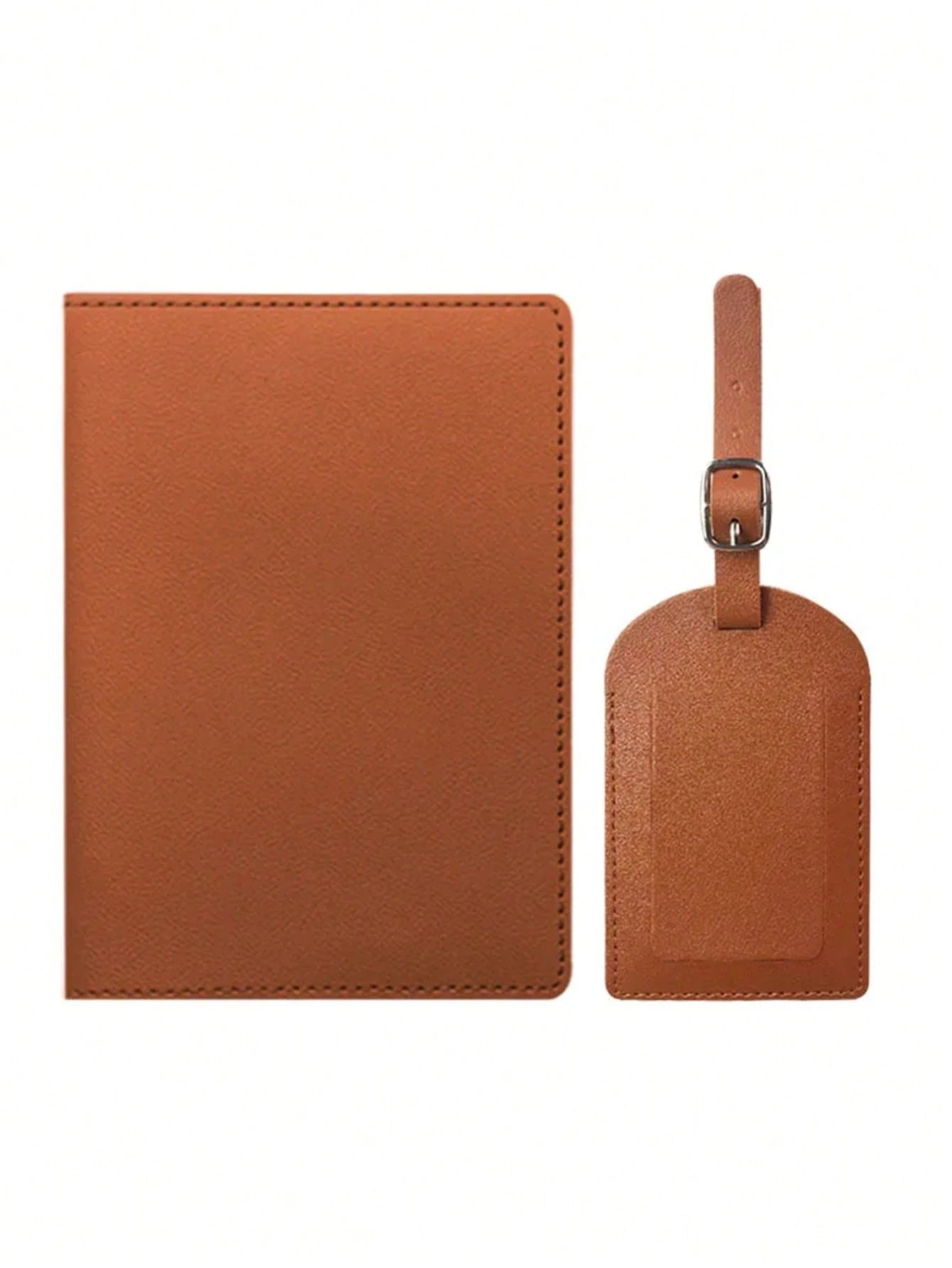 Customized 2 Pieces Passport Cover & Luggage Tag Set, Fashionable PU Leather Ticket Holder & Passport Holder, Personalized Travel Wallet, Portable, Multifunctional, Versatile, Lightweight, Practical