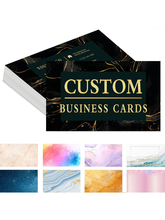 Customized Business Cards (200/500/1000 Pieces) With Logo And Text, Personalized And Customizable. Customized Double-Sided Printed Waterproof Membership Cards, 300 Sheets Of Coated Paper.