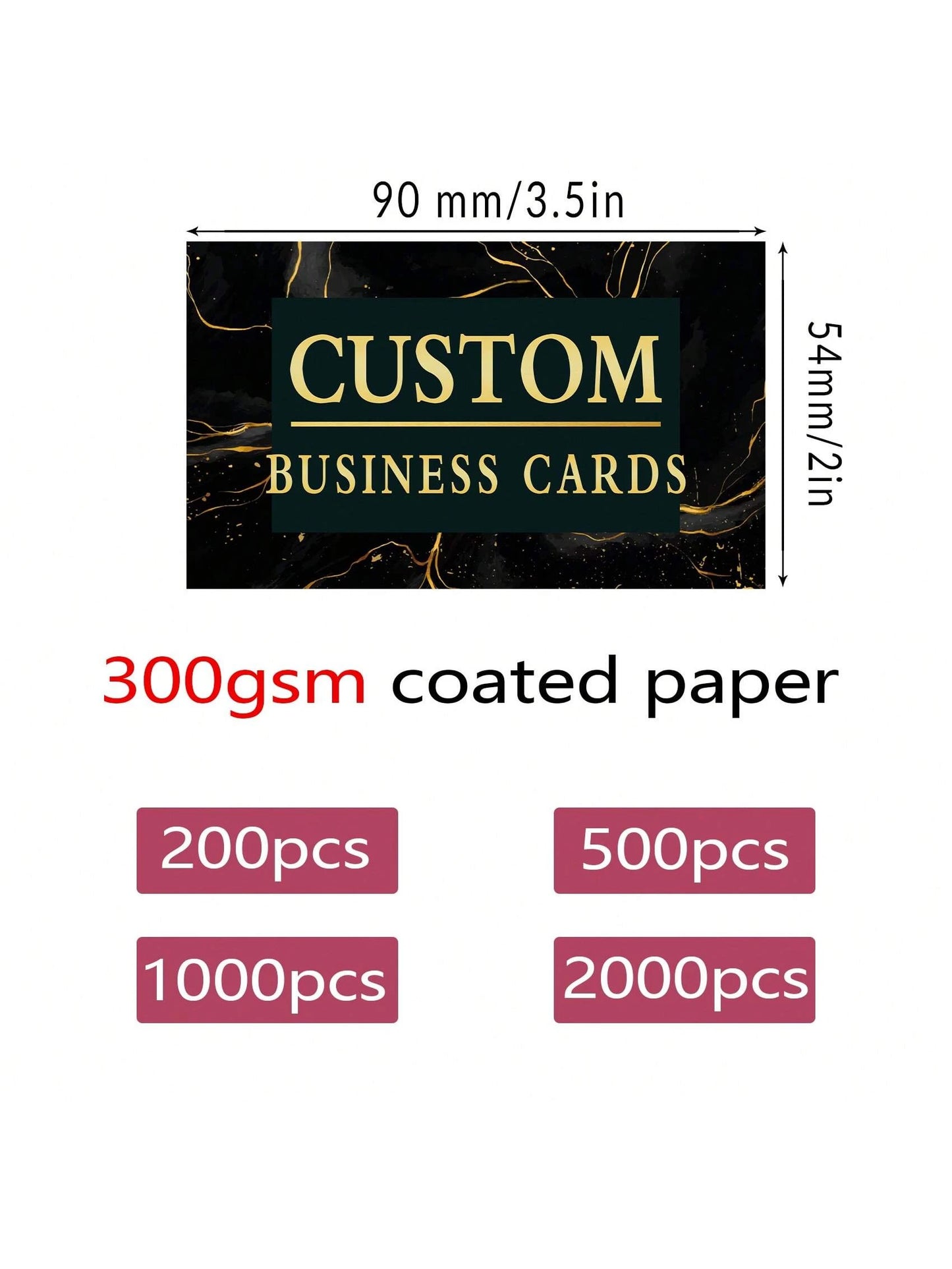 Customized Business Cards (200/500/1000 Pieces) With Logo And Text, Personalized And Customizable. Customized Double-Sided Printed Waterproof Membership Cards, 300 Sheets Of Coated Paper.