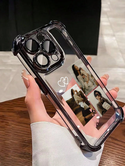 Customized Family Portrait Phone Case With Multi-Photos, Heart Elements, Shockproof Anti-Fall Protection, Compatible With 11/12/13/14/15/16/Pro Max, A13/A14/A15/A53/A54/A55, S23/S23 Ultra/S24 Ultra, P