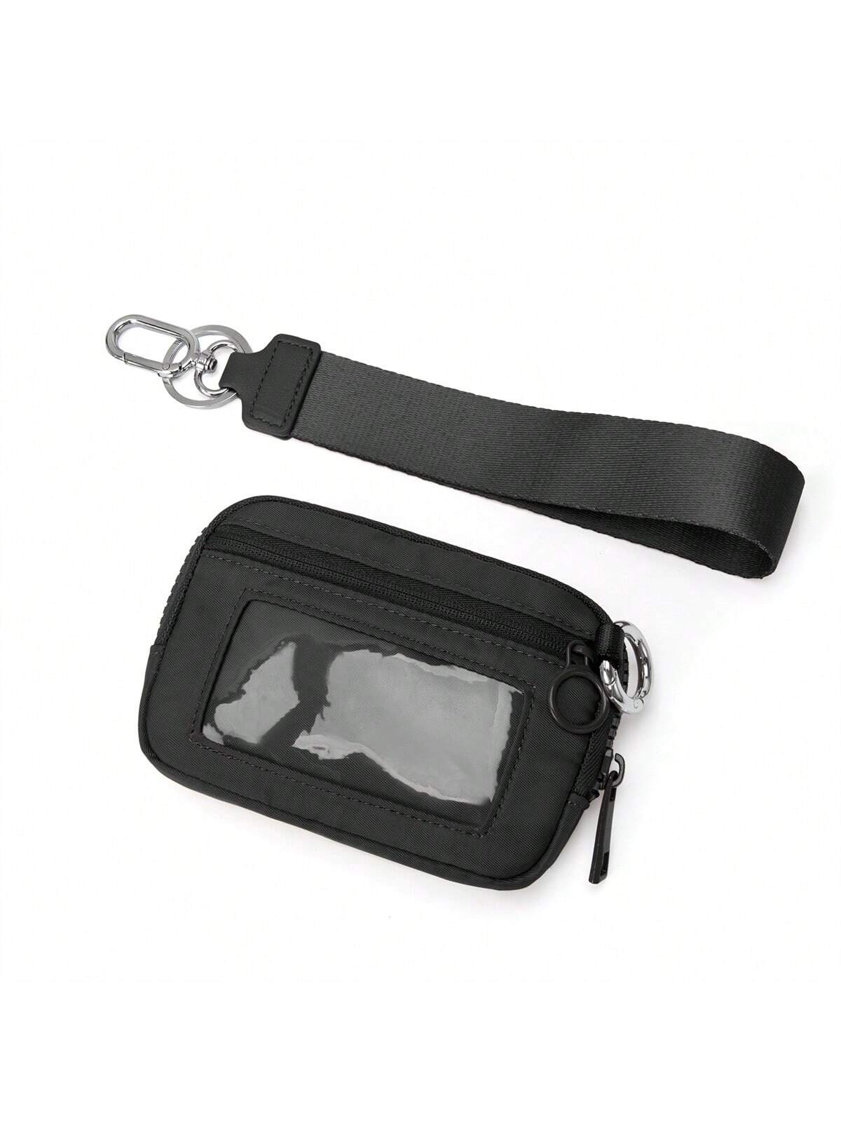 Customized Logo Nylon Dual Layer Zipper Coin Purse With Credit Card Slots And ID Window, Christmas/Thanksgiving Gift, Vintage Style Women Mini Wallet, Clutch Purse, Travel Wallet