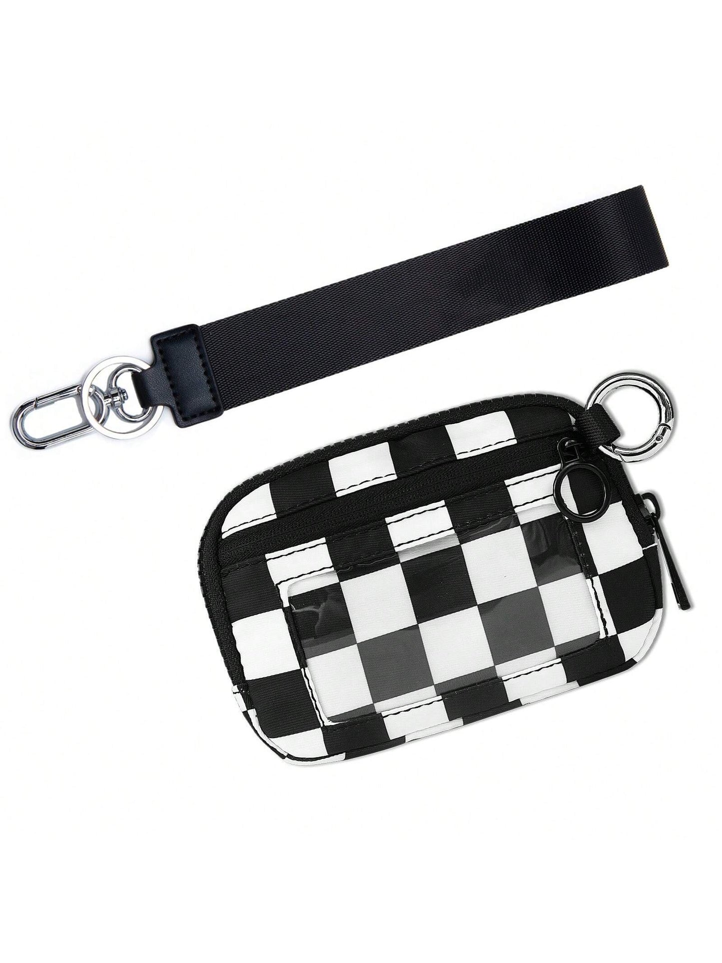 Customized Logo Nylon Dual Layer Zipper Coin Purse With Credit Card Slots And ID Window, Christmas/Thanksgiving Gift, Vintage Style Women Mini Wallet, Clutch Purse, Travel Wallet