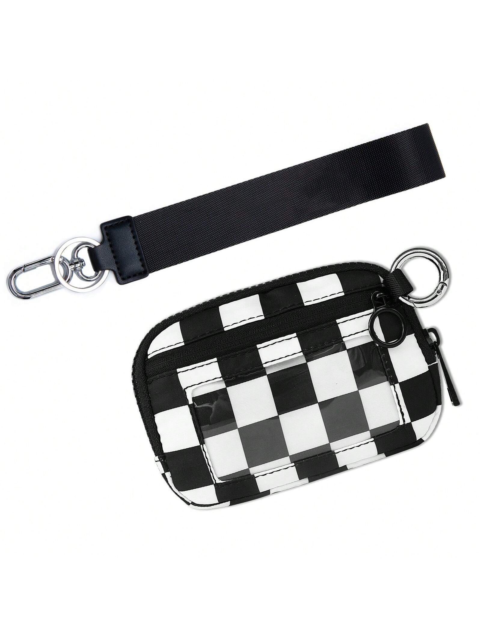 Customized Logo Nylon Dual Layer Zipper Coin Purse With Credit Card Slots And ID Window, Christmas/Thanksgiving Gift, Vintage Style Women Mini Wallet, Clutch Purse, Travel Wallet