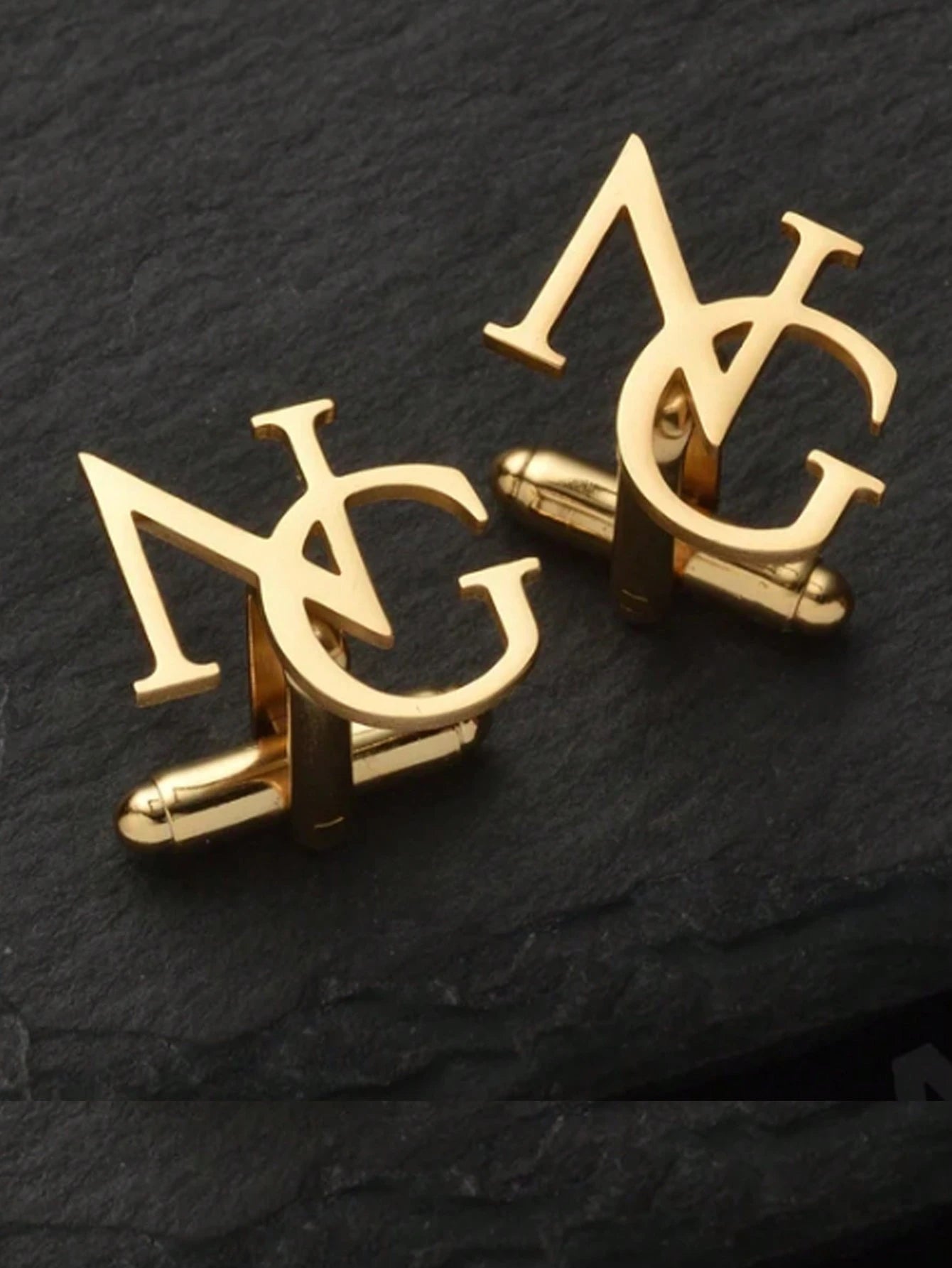 Customized Personalized, Groomsmen Wedding Cufflinks, Initial Cufflinks- Father's Day Gift, Brother's Gift, Stainless Steel, Graduation Ceremony, Millennium, Fashionable, Unisex, Casual, Unique, Fore