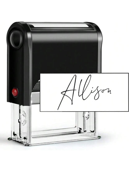 Customized Signature Stamp| Personalized Name Stamp With Ink| Suitable For Documents, Checks And Other Paperwork, Essential For Back To School. Multi-Functional, Compact, Sealable, Reusable, No Iron