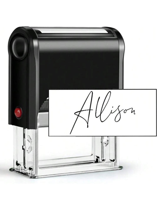Customized Signature Stamp| Personalized Name Stamp With Ink| Suitable For Documents, Checks And Other Paperwork, Essential For Back To School. Multi-Functional, Compact, Sealable, Reusable, No Iron