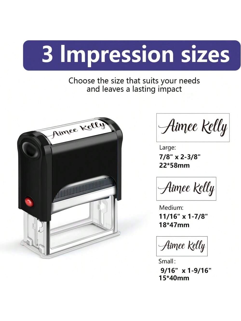 Customized Signature Stamp| Personalized Name Stamp With Ink| Suitable For Documents, Checks And Other Paperwork, Essential For Back To School. Multi-Functional, Compact, Sealable, Reusable, No Iron
