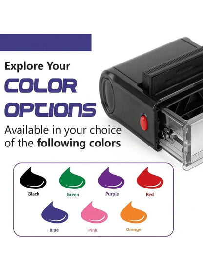 Customized Signature Stamp| Personalized Name Stamp With Ink| Suitable For Documents, Checks And Other Paperwork, Essential For Back To School. Multi-Functional, Compact, Sealable, Reusable, No Iron