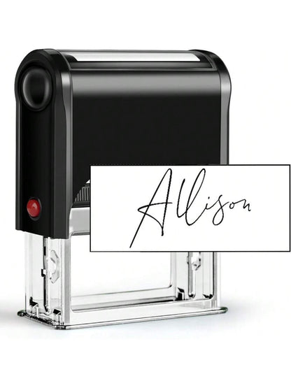 Customized Signature Stamp| Personalized Name Stamp With Ink| Suitable For Documents, Checks And Other Paperwork, Essential For Back To School. Multi-Functional, Compact, Sealable, Reusable, No Iron