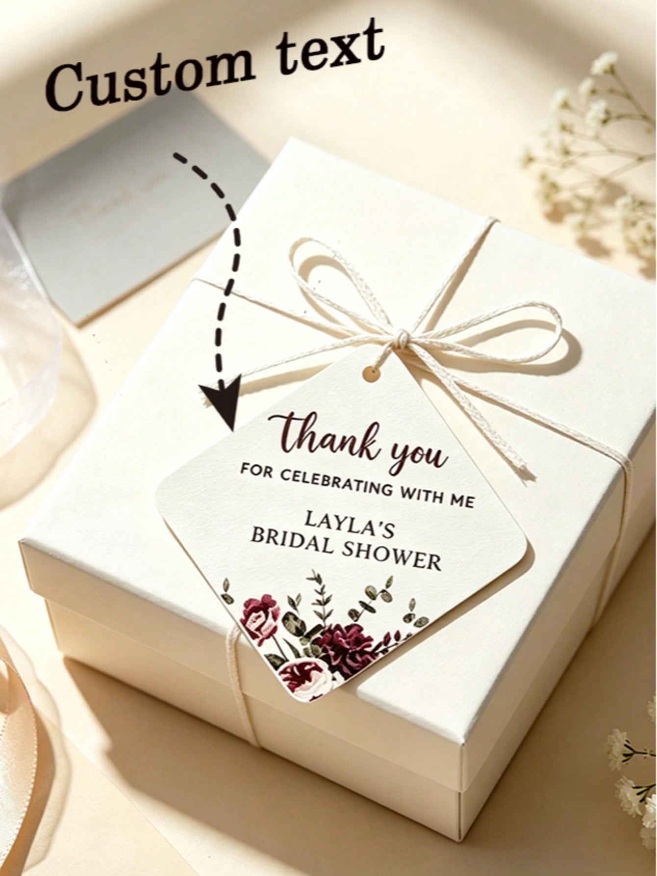 Customized Wedding Tags, Customized Gift Tags, Customized Christmas & Halloween Event Gift And Decoration Tags, Personalized Thank You Cards, Customized Party Decorations, Guest Gift Labels