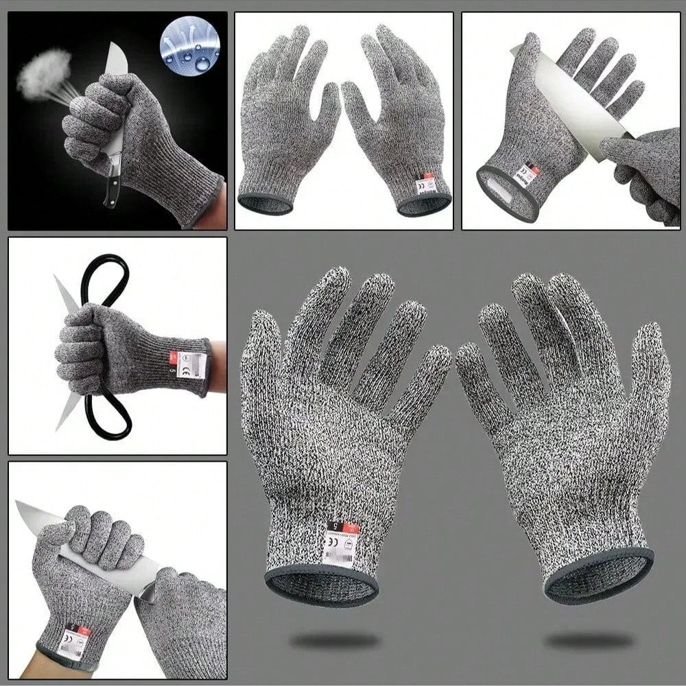 Cut-Resistant Gloves Level 5- HPPE Anti-Scratch For Kitchen, Glass Cutting, Gardening & Work