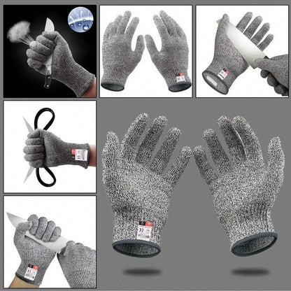 Cut-Resistant Gloves Level 5- HPPE Anti-Scratch For Kitchen, Glass Cutting, Gardening & Work