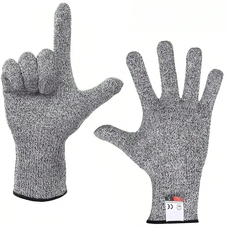 Cut-Resistant Gloves Level 5- HPPE Anti-Scratch For Kitchen, Glass Cutting, Gardening & Work