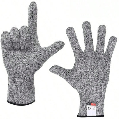 Cut-Resistant Gloves Level 5- HPPE Anti-Scratch For Kitchen, Glass Cutting, Gardening & Work