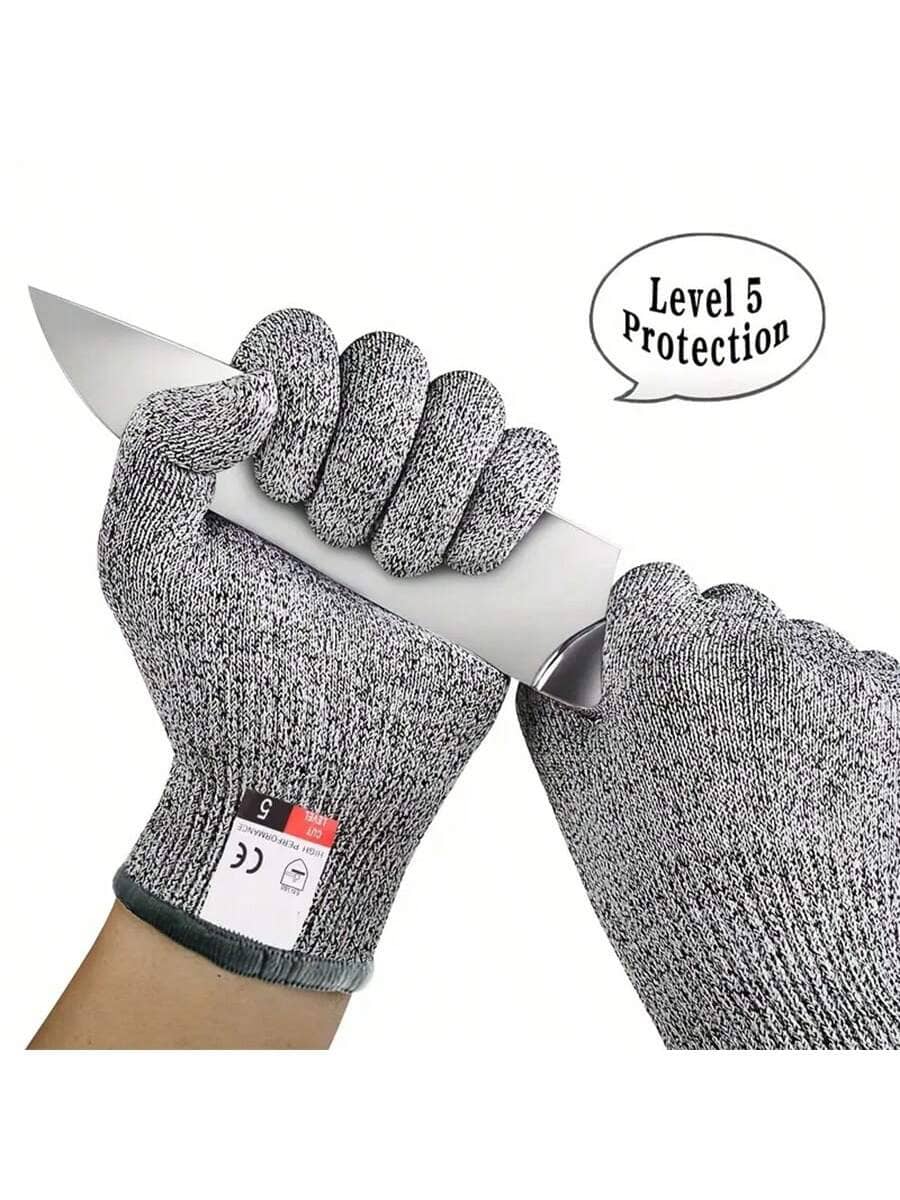 Cut-Resistant Gloves Level 5- HPPE Anti-Scratch For Kitchen, Glass Cutting, Gardening & Work