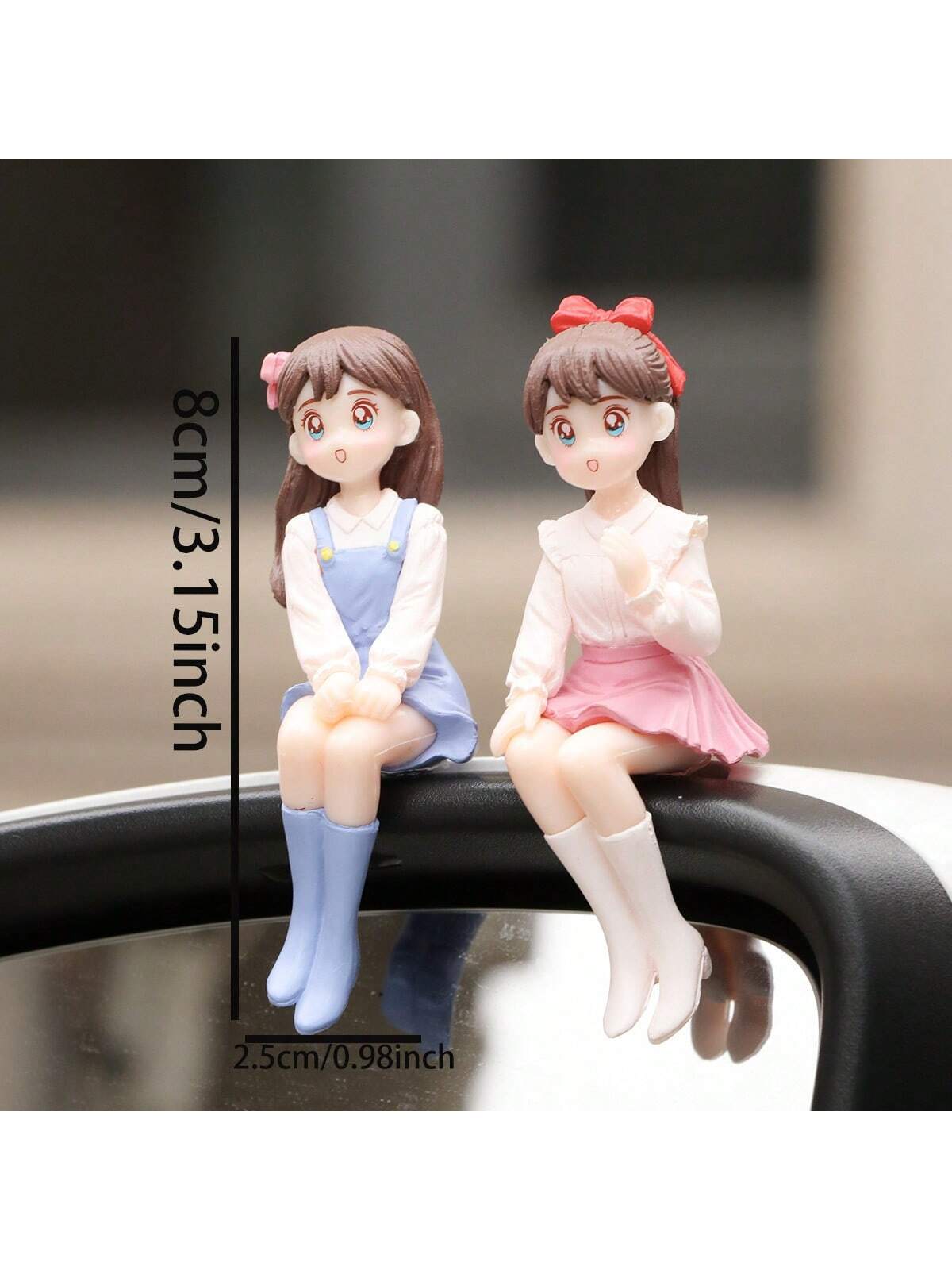 Cute Girls Friendship PVC Material Decorative Set, Suitable For Car Dashboard