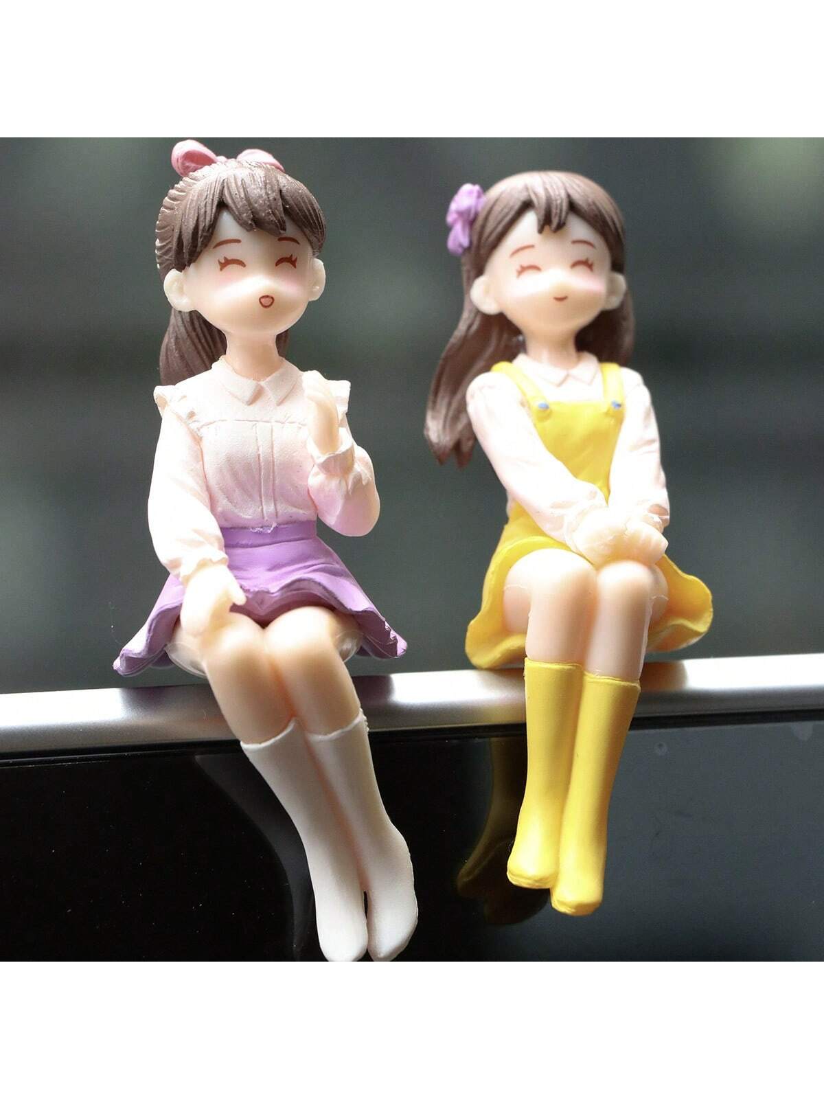 Cute Girls Friendship PVC Material Decorative Set, Suitable For Car Dashboard