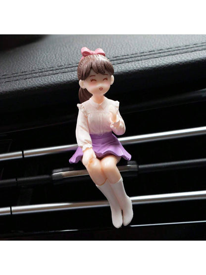 Cute Girls Friendship PVC Material Decorative Set, Suitable For Car Dashboard
