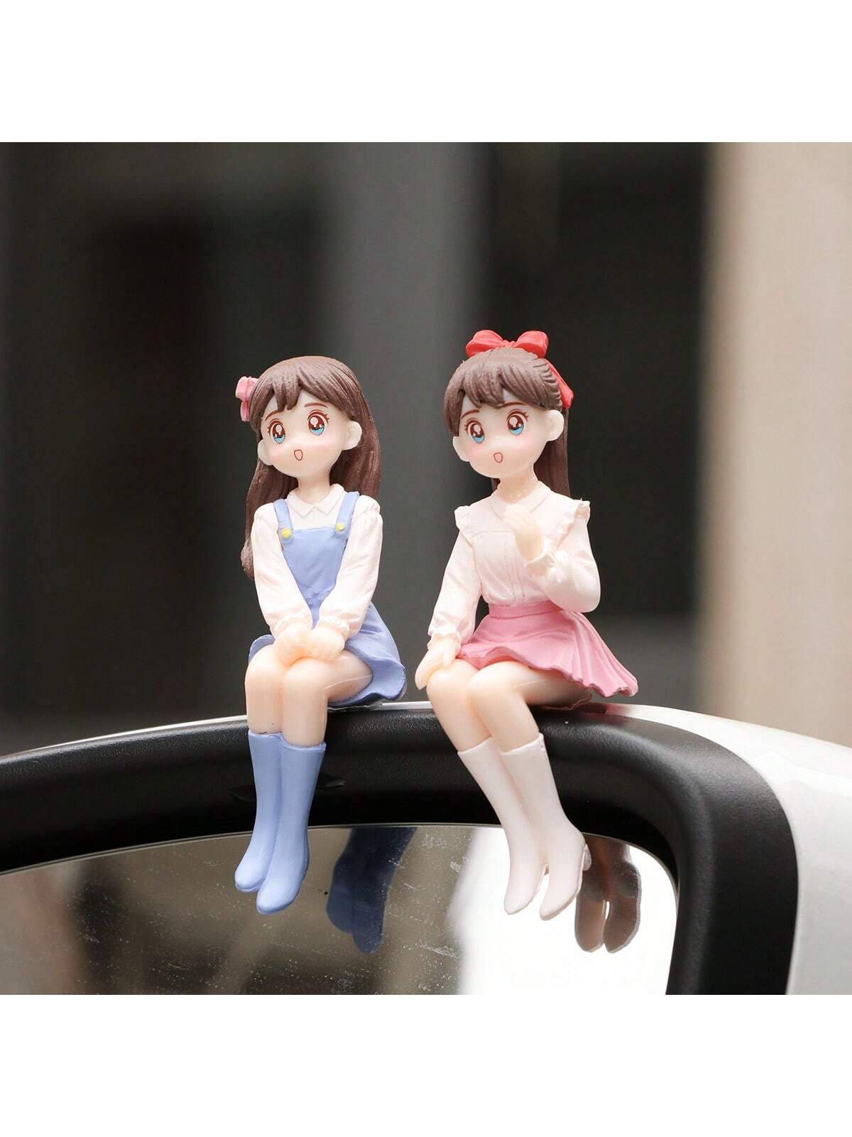 Cute Girls Friendship PVC Material Decorative Set, Suitable For Car Dashboard