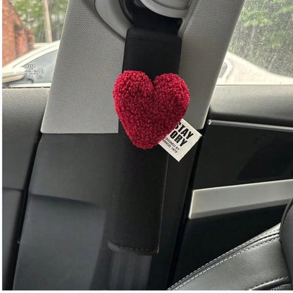 Cute Healing Style Segmented Plush Doll Heart Car Seat Hook, Car Seat Storage Organizer, Women's Car Interior Decor, Car Accessories, Car Interior Decoration, Perfect Gift For Women's Birthday, Back T