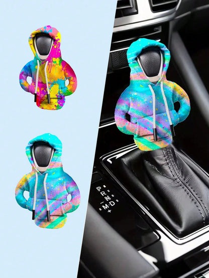 Cute Mini Hoodie Shift Knob Cover – Funny Car Gear Shifter Sweatshirt Sock – Universal Stretchy Protector For Auto Manual & Automatic Transmission – JDM Interior Decor & Gift For Car Lovers