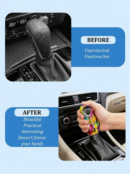 Cute Mini Hoodie Shift Knob Cover – Funny Car Gear Shifter Sweatshirt Sock – Universal Stretchy Protector For Auto Manual & Automatic Transmission – JDM Interior Decor & Gift For Car Lovers