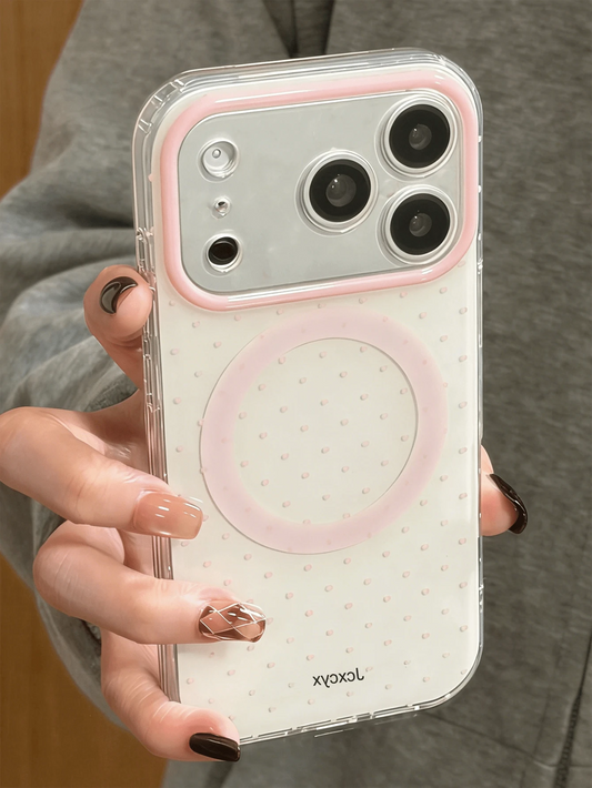 Cute Polka Dot Magnetic Wireless Charging Phone Case, Candy Color, Fit For IPhone 17 Pro Max, 16, 15, 14, 13, 12, 11 Pro Max, 16, 15, 14 Plus, Luxury Cute Glossy Jelly Color Shockproof Back Cover