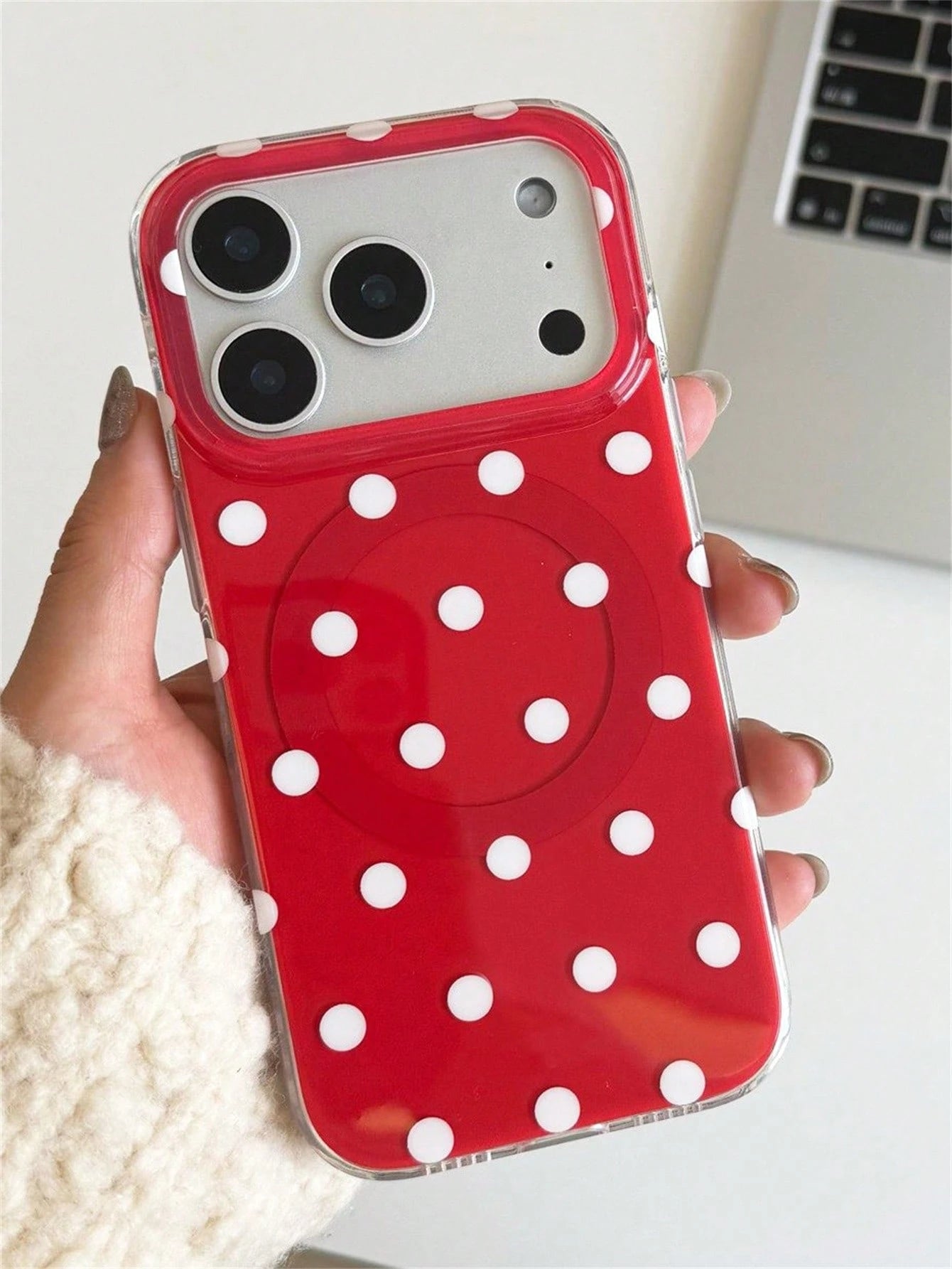 Cute Polka Dot Magnetic Wireless Charging Phone Case, Candy Color, Fit For IPhone 17 Pro Max, 16, 15, 14, 13, 12, 11 Pro Max, 16, 15, 14 Plus, Luxury Cute Glossy Jelly Color Shockproof Back Cover