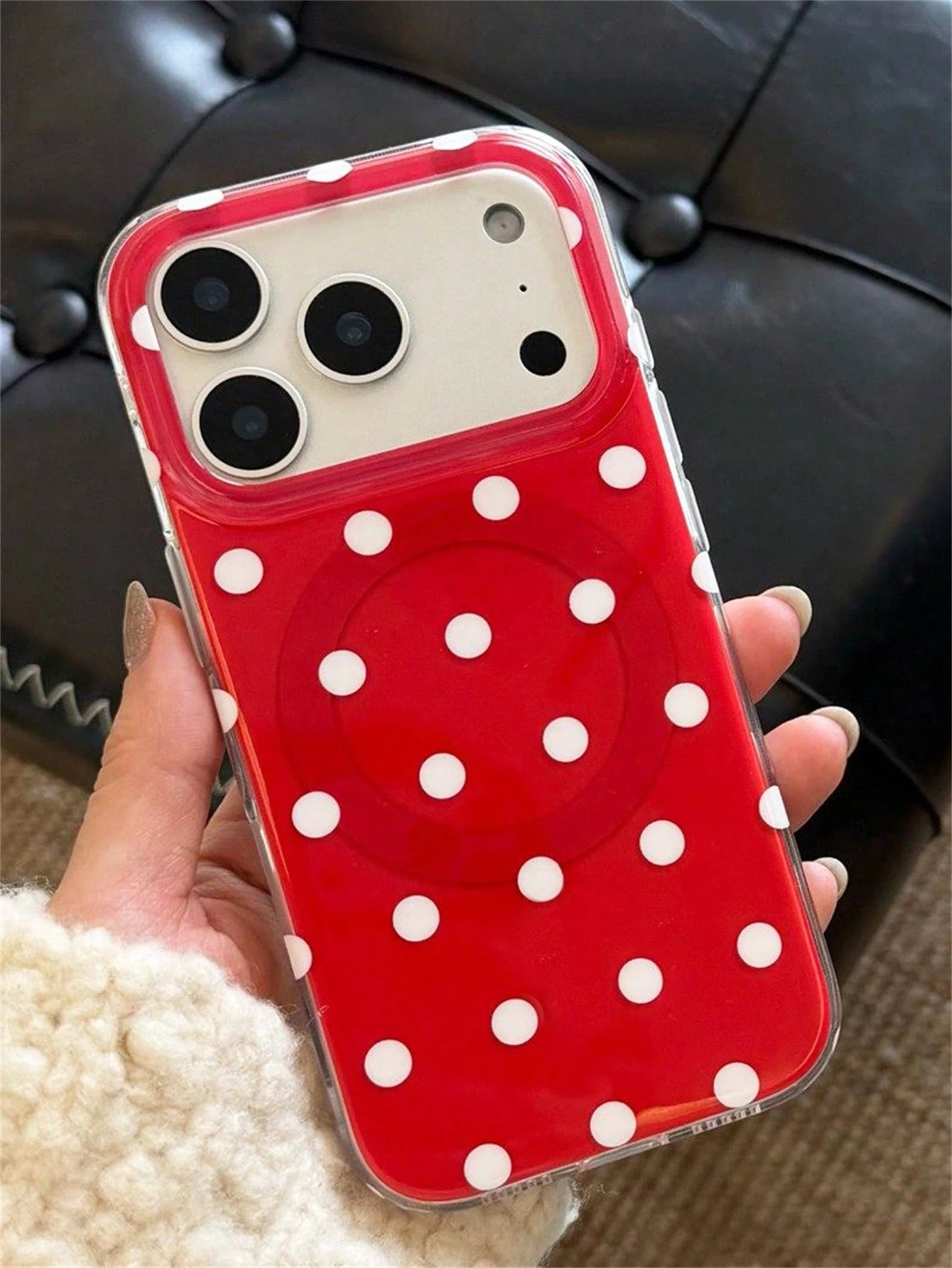 Cute Polka Dot Magnetic Wireless Charging Phone Case, Candy Color, Fit For IPhone 17 Pro Max, 16, 15, 14, 13, 12, 11 Pro Max, 16, 15, 14 Plus, Luxury Cute Glossy Jelly Color Shockproof Back Cover