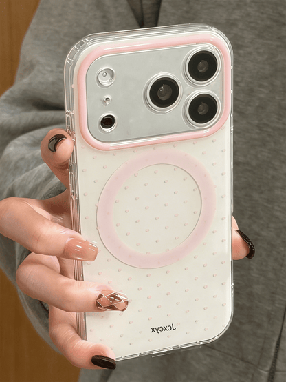 Cute Polka Dot Magnetic Wireless Charging Phone Case, Candy Color, Fit For IPhone 17 Pro Max, 16, 15, 14, 13, 12, 11 Pro Max, 16, 15, 14 Plus, Luxury Cute Glossy Jelly Color Shockproof Back Cover