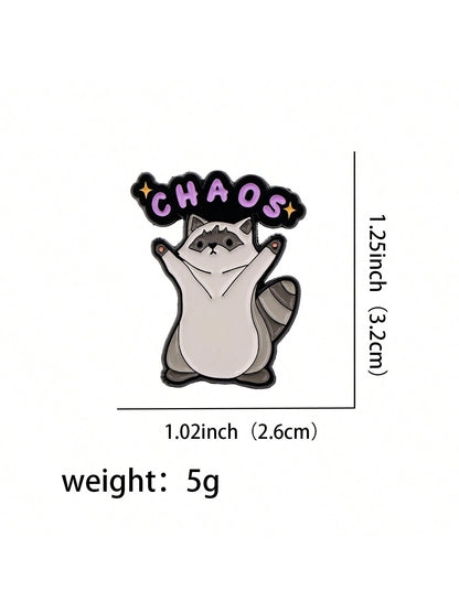Cute Raccoon Enamel Pin Lapel Pins Badges On Backpack Women's Brooch Clothes Gift Jewelry Fashion Accessories Dress Accessories Pin For Clothes Bag Charm School Office Accessories Shirts Jacket Christ