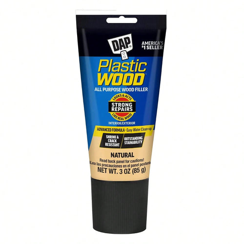 DAP Plastic Wood All Purpose Latex Wood Filler, Natural, 3 Oz (7079800580)