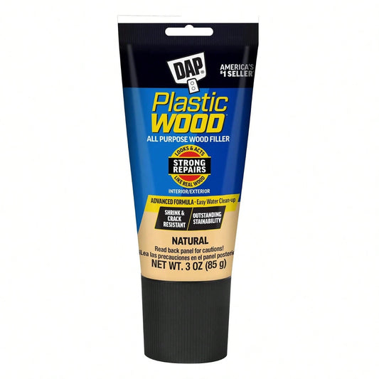DAP Plastic Wood All Purpose Latex Wood Filler, Natural, 3 Oz (7079800580)
