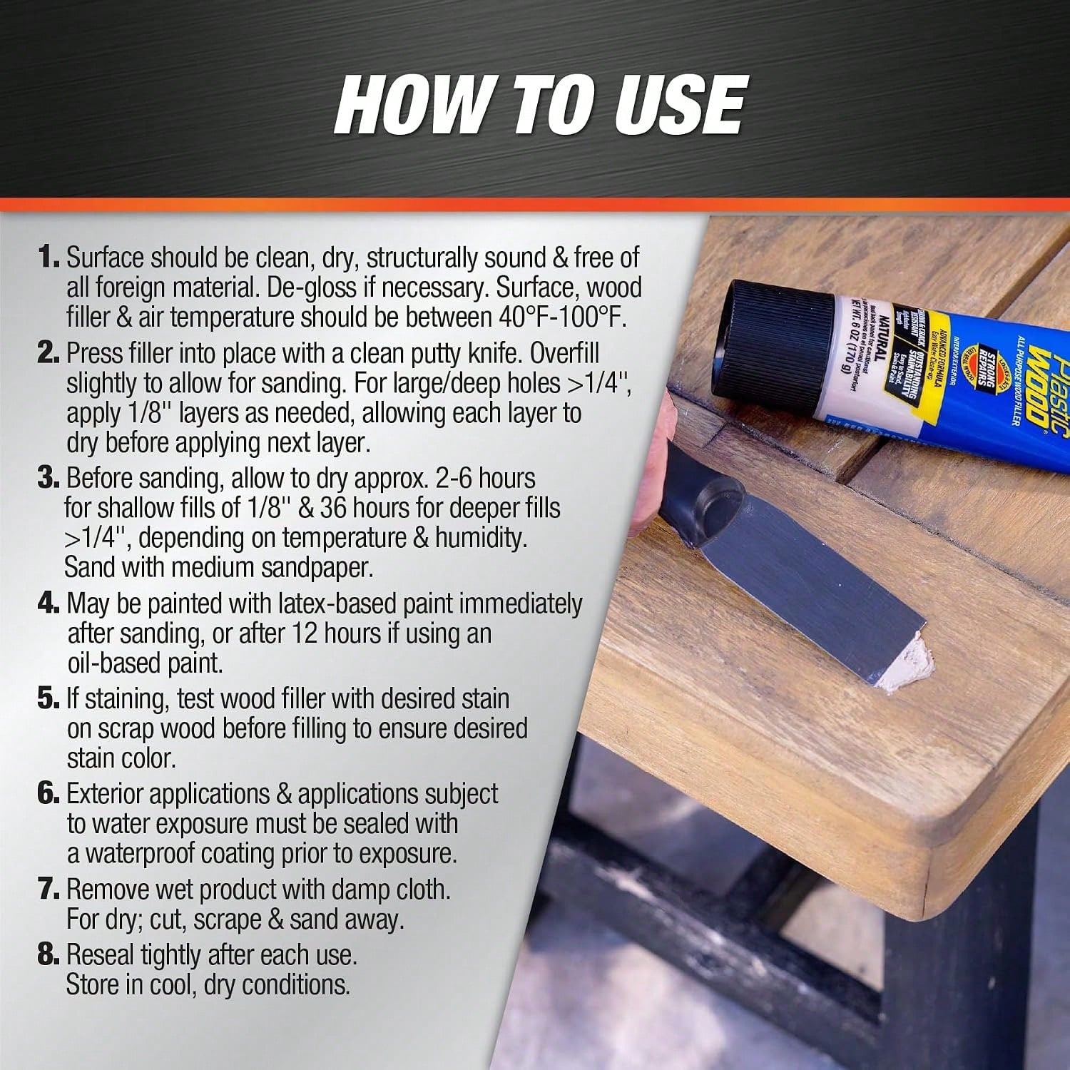 DAP Plastic Wood All Purpose Latex Wood Filler, Natural, 3 Oz (7079800580)