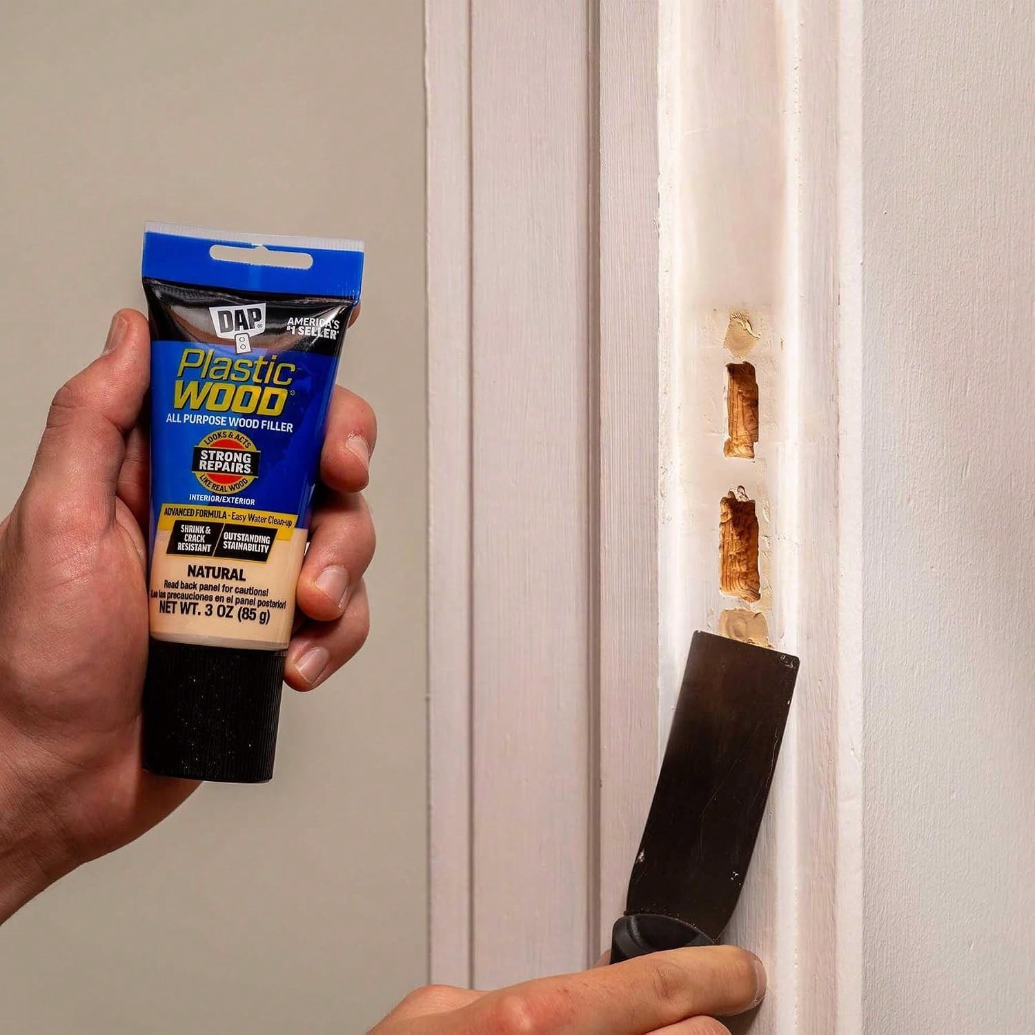 DAP Plastic Wood All Purpose Latex Wood Filler, Natural, 3 Oz (7079800580)