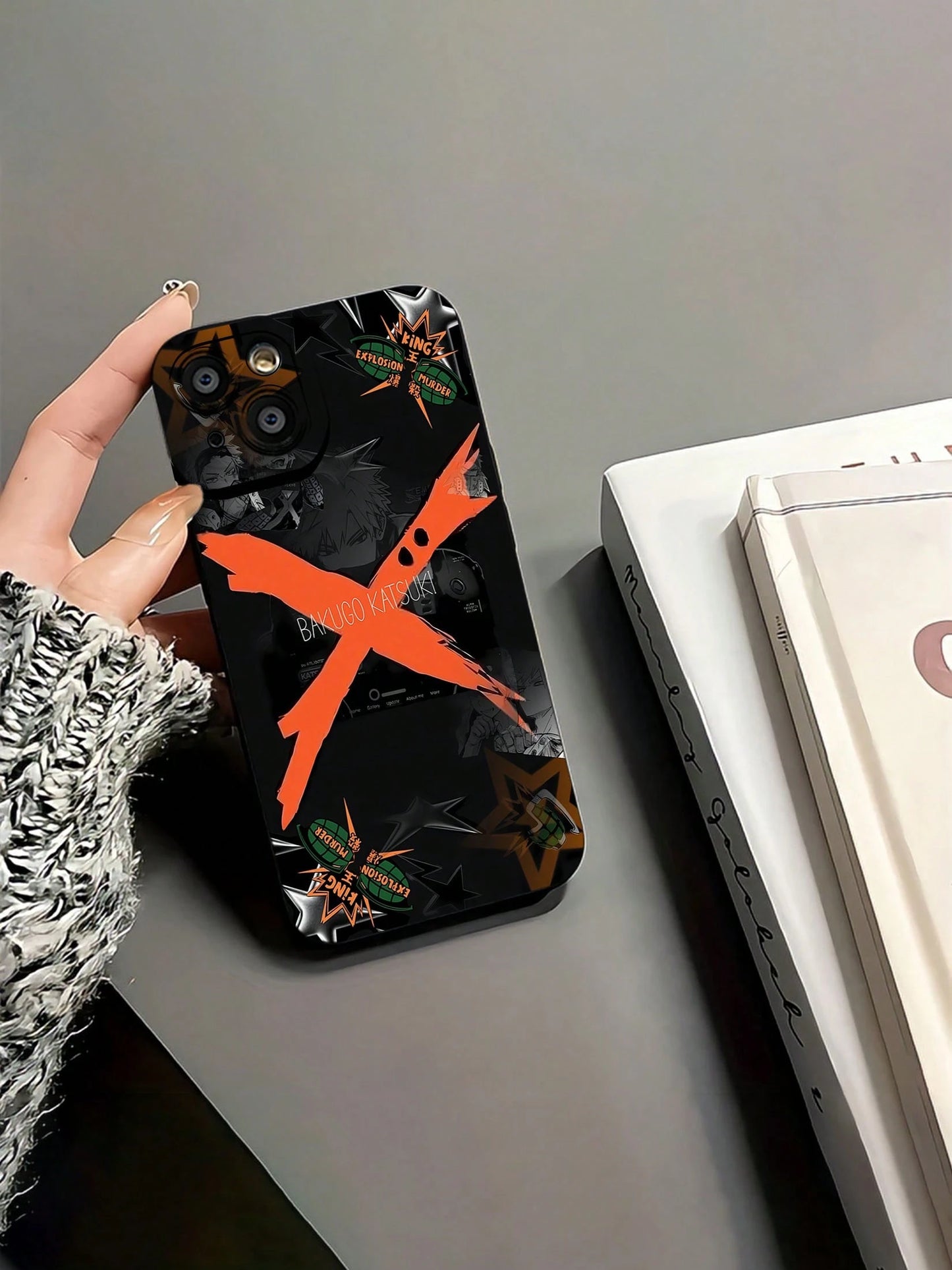 Dark Bakugo Katsuki Anime Explosion Collage Phone Case, 17 Pro Max Case, 17 Pro Case, Case, 16 Case, 16 Plus Case, 15 Case