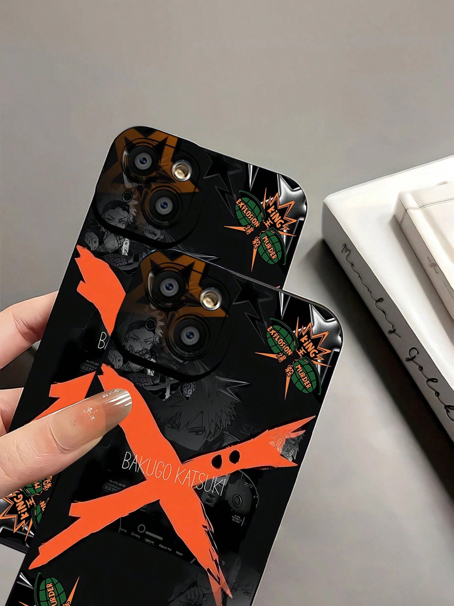 Dark Bakugo Katsuki Anime Explosion Collage Phone Case, 17 Pro Max Case, 17 Pro Case, Case, 16 Case, 16 Plus Case, 15 Case