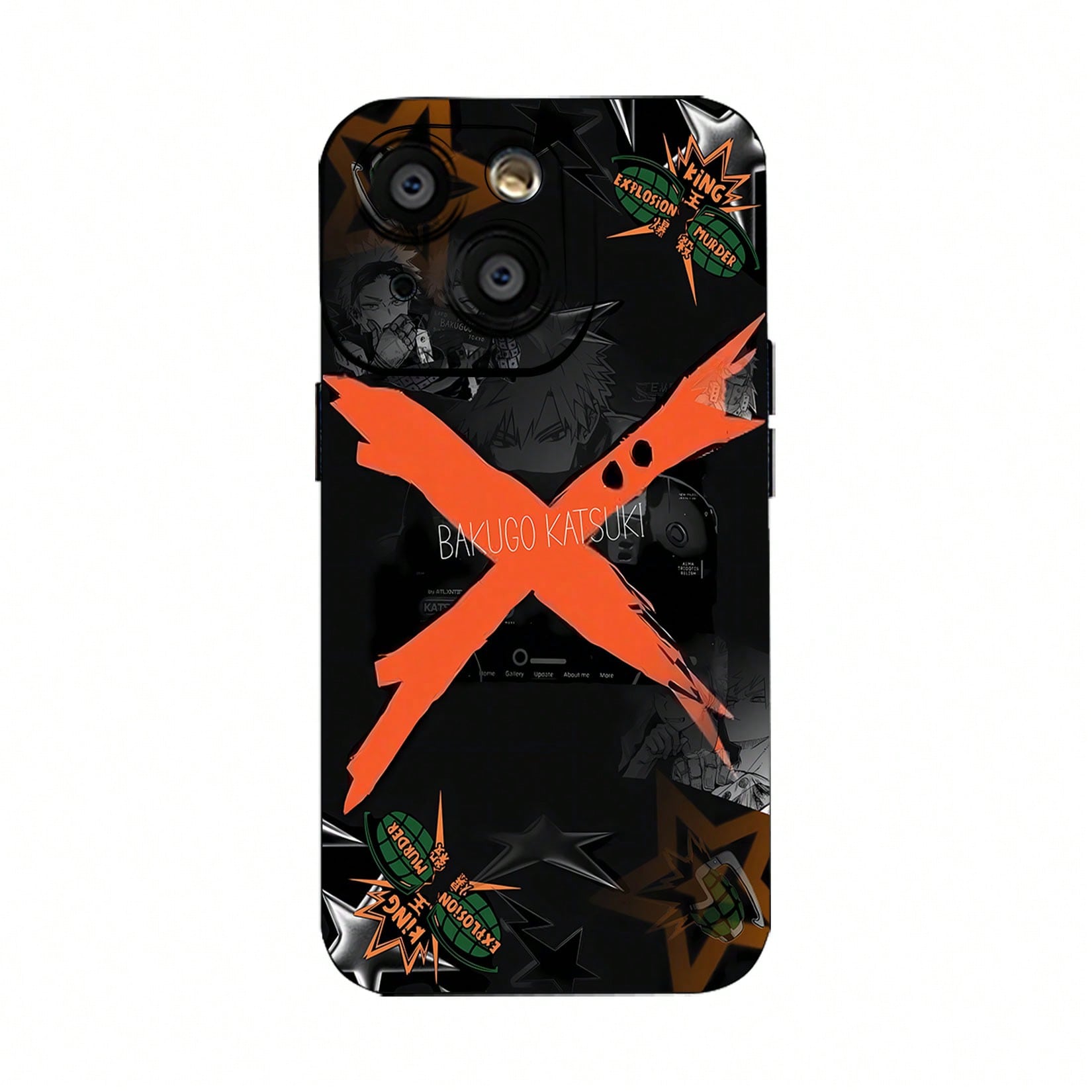 Dark Bakugo Katsuki Anime Explosion Collage Phone Case, 17 Pro Max Case, 17 Pro Case, Case, 16 Case, 16 Plus Case, 15 Case
