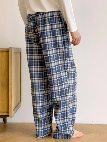 DAZY Men's Plaid Multi-Color Loungewear Bottoms, Autumn, Fall Pajama, Winter