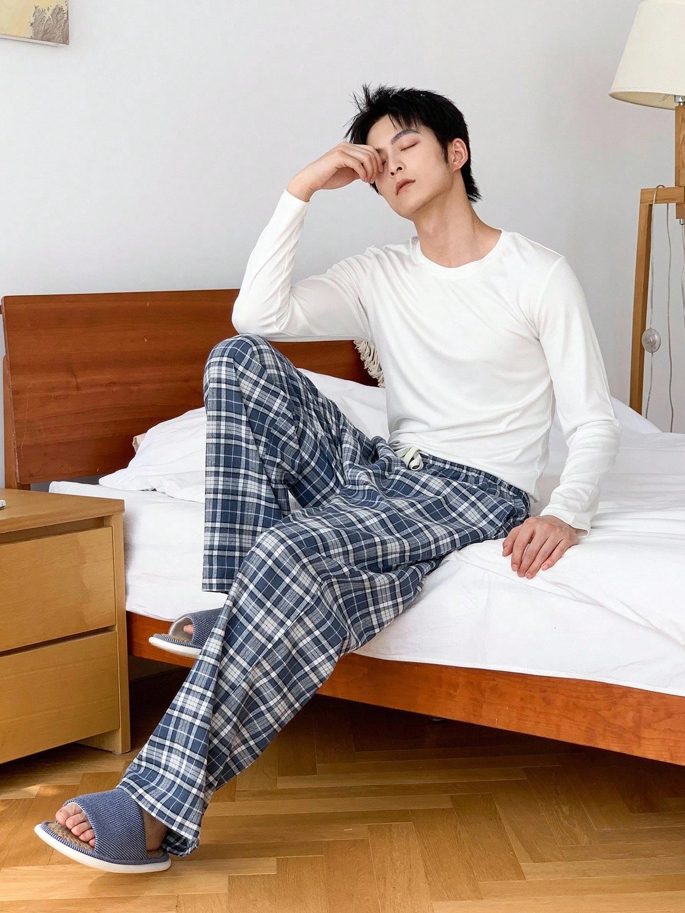 DAZY Men's Plaid Multi-Color Loungewear Bottoms, Autumn, Fall Pajama, Winter