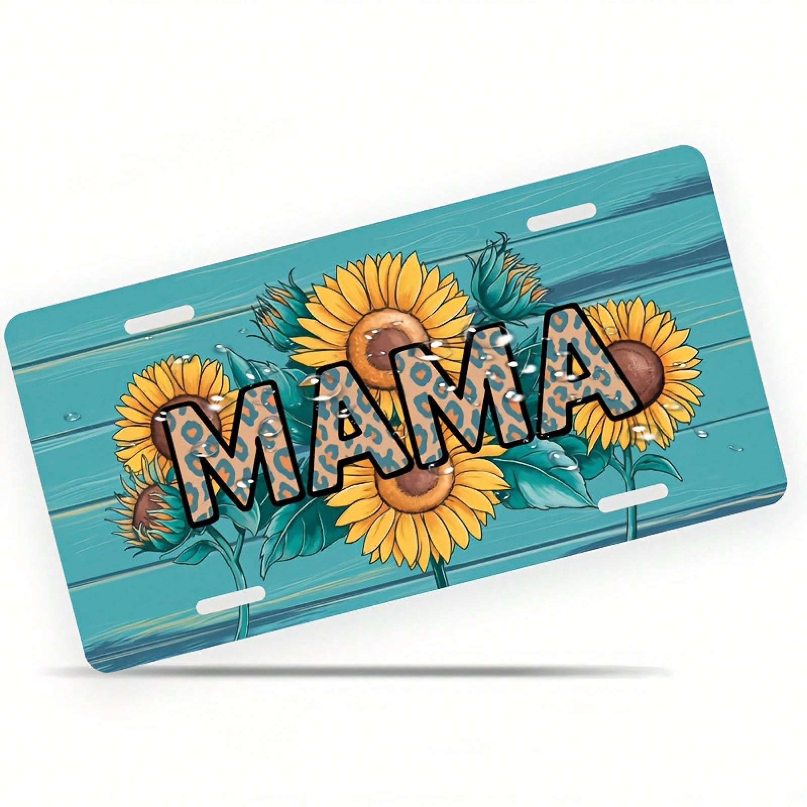 Decorative Front License Plate Cover And Frame, Featuring A Sunflower Design And The Word "Mom," Made Of Unise* Aluminum, Dimensions Are 12inch X 6inch, For Decorative Purposes Only
