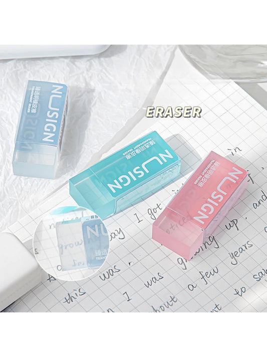DELI Cute Transparent Solid Color Erasers For Children, Suitable For Back To School Students
