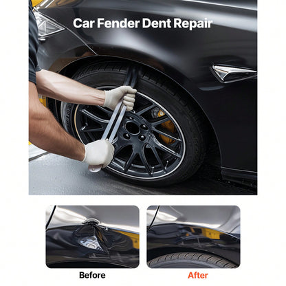 Dent Puller Kit, Paintless Car Dent Removal Tool, Auto Fen.Der Damage Repair Puller Lifter With Curved Rod, Crowbar, Rubber Hammer, Airbag, Detachable & Repair Pens, Replacement Heads Tools Kit