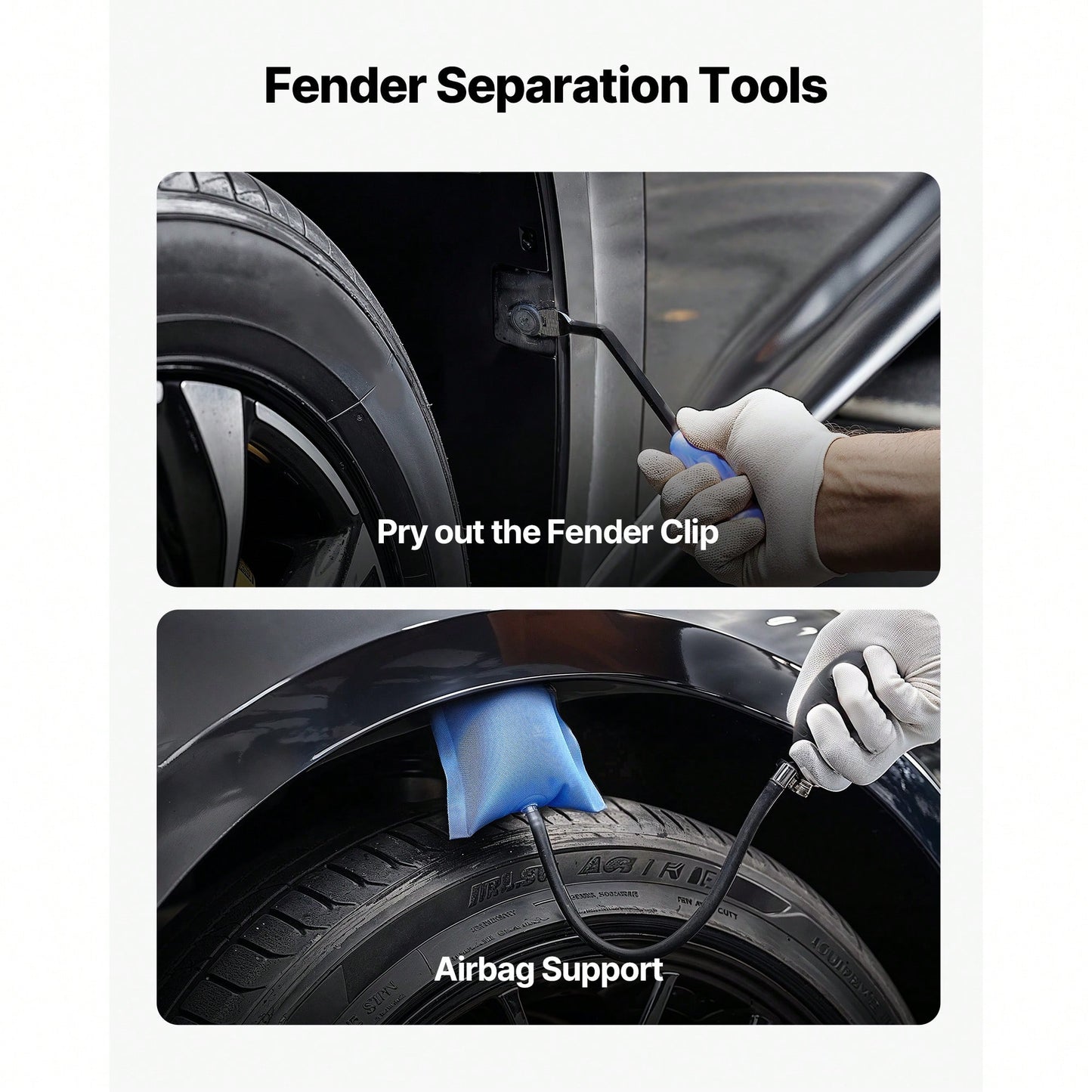 Dent Puller Kit, Paintless Car Dent Removal Tool, Auto Fen.Der Damage Repair Puller Lifter With Curved Rod, Crowbar, Rubber Hammer, Airbag, Detachable & Repair Pens, Replacement Heads Tools Kit