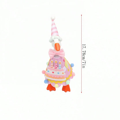 Desk Goose Birthday Outfit For 7-Inch Goose, Clothing Bow Collar Hat 3Pcs