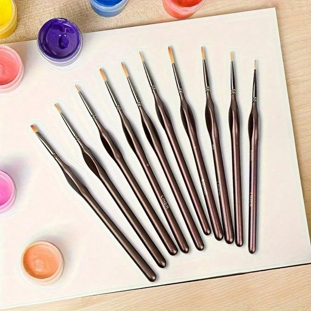 Detail Paint Brush Set, 15pcs Miniature Painting Brushes Kit, Professional Mini Fine Paint Brushes Set With Carrying Case, Suitable For Acrylic, Oil, Watercolor, Face, Nail, Scale Model Painting