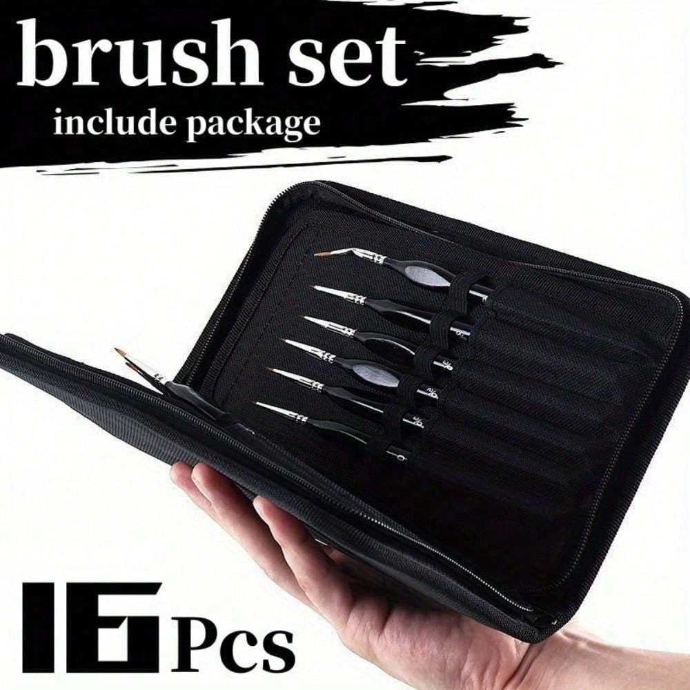 Detail Paint Brush Set, 15pcs Miniature Painting Brushes Kit, Professional Mini Fine Paint Brushes Set With Carrying Case, Suitable For Acrylic, Oil, Watercolor, Face, Nail, Scale Model Painting