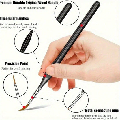 Detail Paint Brush Set, 15pcs Miniature Painting Brushes Kit, Professional Mini Fine Paint Brushes Set With Carrying Case, Suitable For Acrylic, Oil, Watercolor, Face, Nail, Scale Model Painting