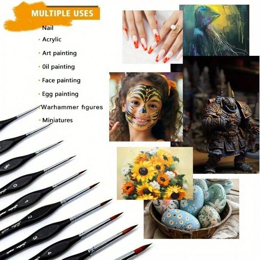 Detail Paint Brush Set, 15pcs Miniature Painting Brushes Kit, Professional Mini Fine Paint Brushes Set With Carrying Case, Suitable For Acrylic, Oil, Watercolor, Face, Nail, Scale Model Painting