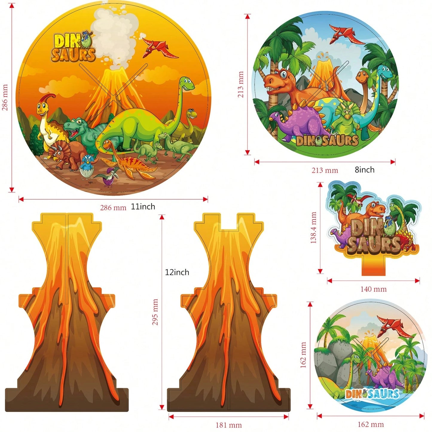 Dinosaur Theme 3-Tier Paper Cake Stand, Children's Birthday Party Cupcake Dessert Display Rack, Baby First Birthday Party Hundred Days Celebration Mother & Baby Party Tabletop Decoration
